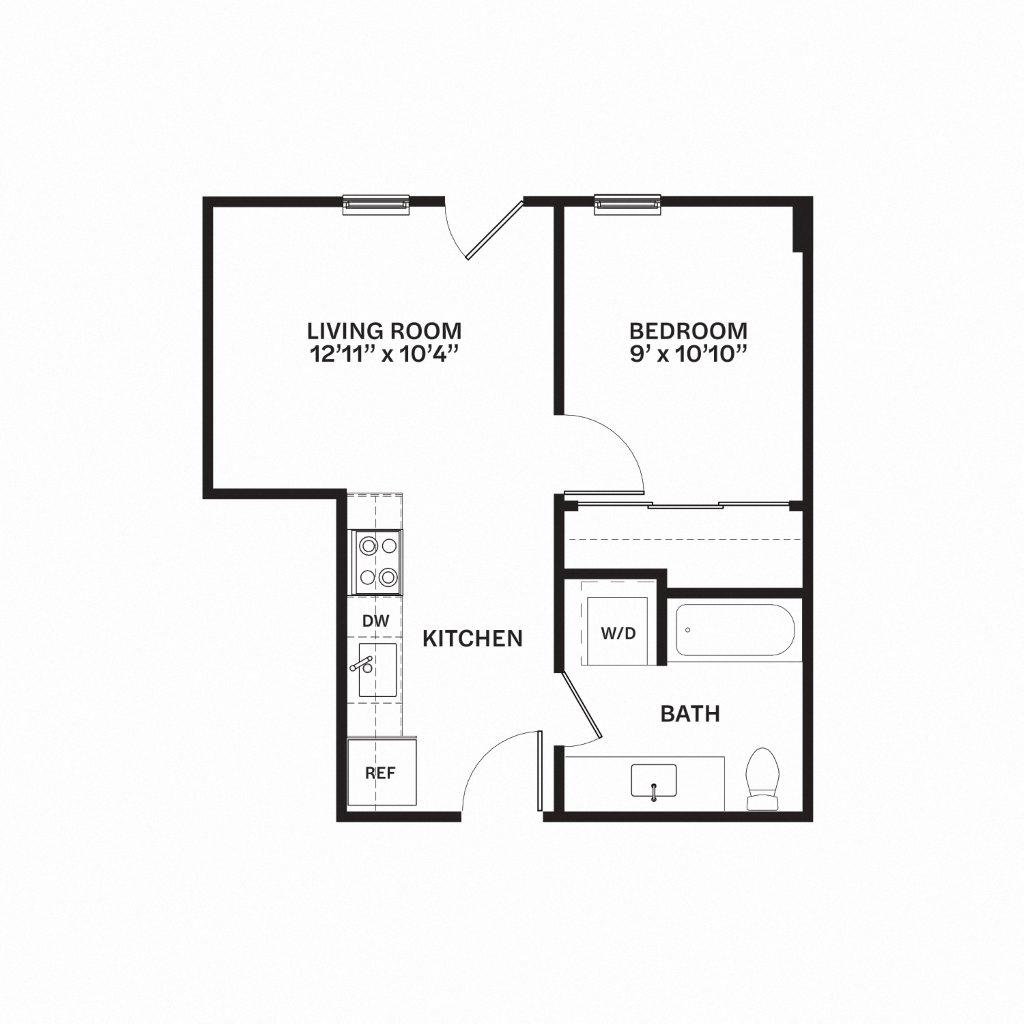 C1 Floor Plan at Corner 63, Seattle, 98115